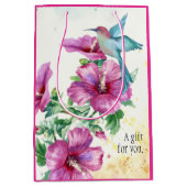 Hummingbird Waterverf Gift Bag (medium) Medium Cadeauzakje (Voorkant)
