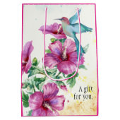 Hummingbird Waterverf Gift Bag (medium) Medium Cadeauzakje (Achterkant)