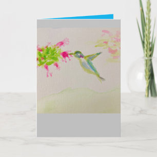 Hummingbird waterverf :Happy Birthday 2025! Kaart