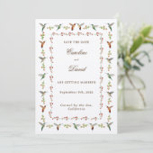 Hummingbird Wedding Bewaar de datum (Staand voorkant)