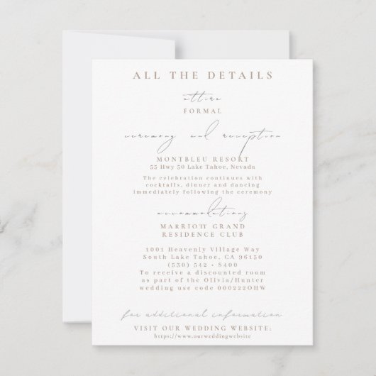 Hummingbird Wedding Details Behuizing Kaarten (Voorkant)