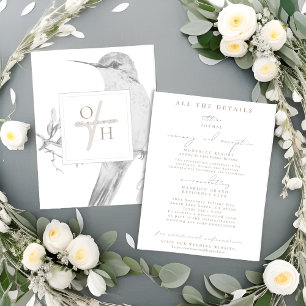 Hummingbird Wedding Details Behuizing Kaarten