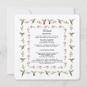 Hummingbird Wedding Details Kaart (Voorkant)