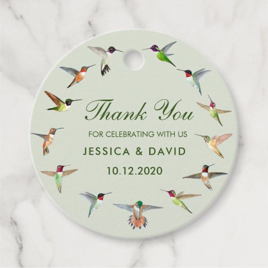 Hummingbird Wedding Favor Labels (Voorkant)