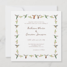 Hummingbird Wedding Invitation