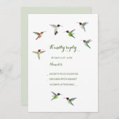 Hummingbird Wedding RSVP Uitnodiging (Voorkant / Achterkant)