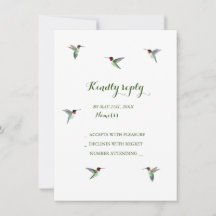 Hummingbird Wedding RSVP Uitnodiging