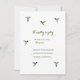 Hummingbird Wedding RSVP Uitnodiging