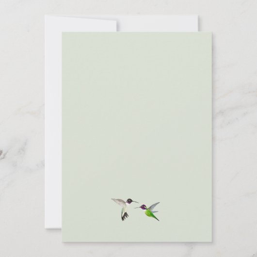 Hummingbird Wedding Save the Date Announding Kaart (Achterkant)