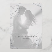 Hummingbird Wedding Save the Date Zwart-wit Folie Uitnodiging (Voorkant)