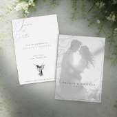 Hummingbird Wedding Save the Date Zwart-wit Folie Uitnodiging