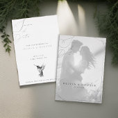 Hummingbird Wedding Save the Date Zwart-wit Folie Uitnodiging