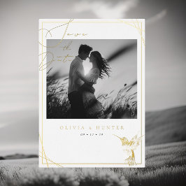 Hummingbird Wedding Save the Date Zwart-wit Folie Uitnodiging