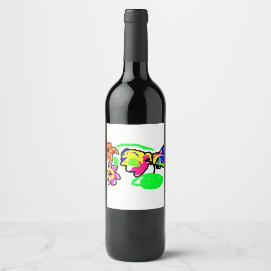 Hummingbird Wedding Wijn Etiket (Voorkant)