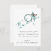 Hummingbird Wedding Wreath Weddenschap Hartelijk d Bedankkaart (Voorkant / Achterkant)