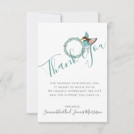 Hummingbird Wedding Wreath Weddenschap Hartelijk d Bedankkaart