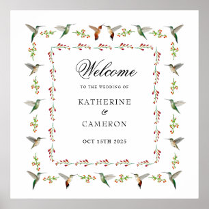 Hummingbird Welcome Wedding Poster