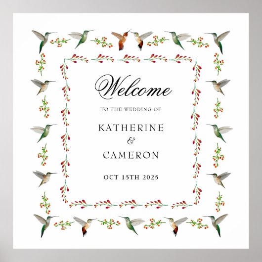 Hummingbird Welcome Wedding Poster (Voorkant)