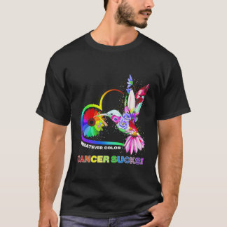 Hummingbird Wever Color Cancer Sucks Fight Cancer T-shirt
