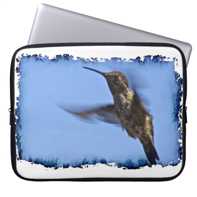 Hummingbird White Edge Laptop Sleeve (Voorkant)