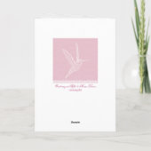 Hummingbird White en Pink Kaart (Achterkant)