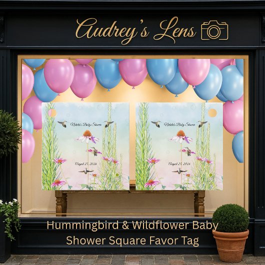 Hummingbird & Wildflower Baby Shower Bedankjes Labels