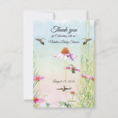 Hummingbird & Wildflower Baby Shower Bedankkaart (Voorkant)