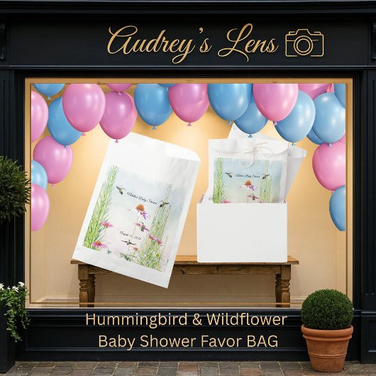 Hummingbird & Wildflower Baby Shower Bedankzakje
