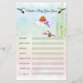 Hummingbird & Wildflower Baby Shower Flyer (Voorkant)