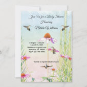 Hummingbird & Wildflower Baby Shower Kaart (Voorkant)