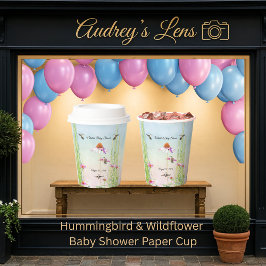 Hummingbird & Wildflower Baby Shower Papieren Bekers