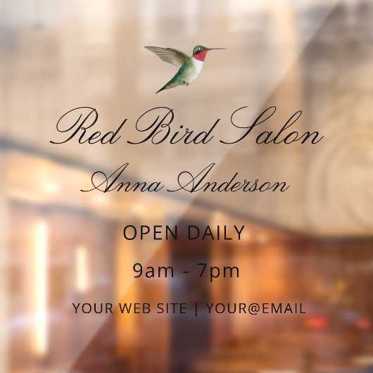 Hummingbird Window Cling Raamsticker (Vel 2)