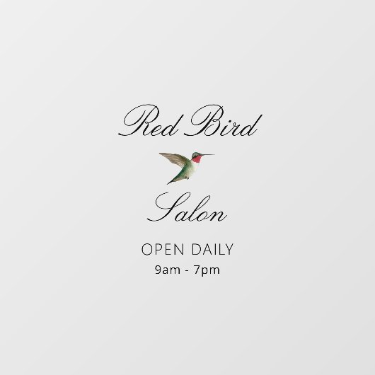 Hummingbird Window Cling Raamsticker (Vel)