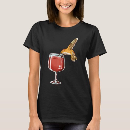 Hummingbird Wine Passion Animal Bird Fans Drink T-shirt (Voorkant)
