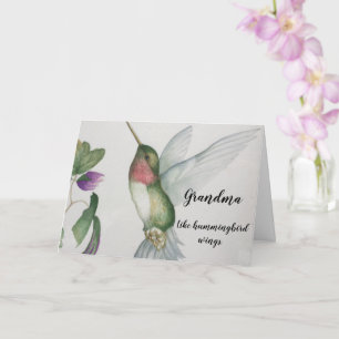 Hummingbird Wings Waterverf Moederdagkaart Kaart