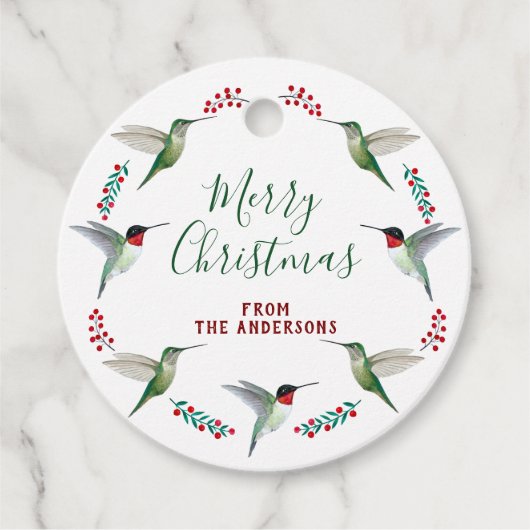 Hummingbird Wreath Bedankjes Labels (Voorkant)