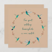 Hummingbird Wreath Notitiekaartje (Voorkant / Achterkant)