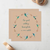 Hummingbird Wreath Notitiekaartje (Voorkant / Achterkant in situ)