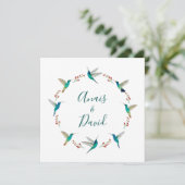 Hummingbird Wreath Weddenschap Hartelijk dank Kaart (Staand voorkant)