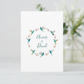 Hummingbird Wreath Weddenschap Hartelijk dank Kaart (Staand voorkant)