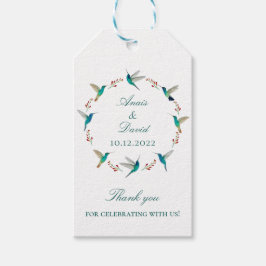 Hummingbird Wreath Wedding Cadeaulabel