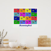Hummingbird x16 (getitreerd) poster (Keuken)