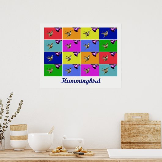 Hummingbird x16 (getitreerd) poster (Keuken)