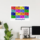 Hummingbird x16 (getitreerd) poster (Thuiskantoor)