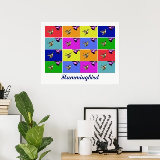 Hummingbird x16 (getitreerd) poster (Thuiskantoor)