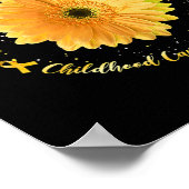 Hummingbird Yellow Sunflower Childhood Cancer Awar Poster (Hoek)