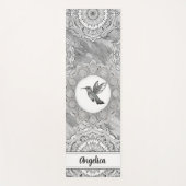 Hummingbird Yoga Mat met Indiase Mandala Art (Voorkant)