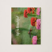 Hummingbird Zinnia Flowers Legpuzzel (Verticaal)