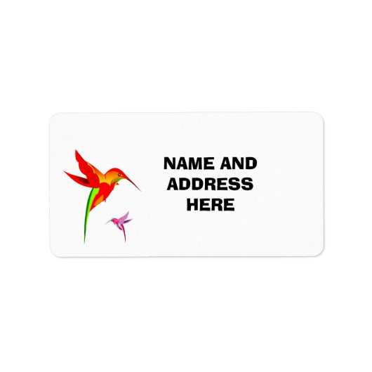 HUMMINGBIRDS ADRESETIKETTEN ETIKET (Voorkant)