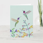 Hummingbirds and Flowers Kaart (Voorkant)